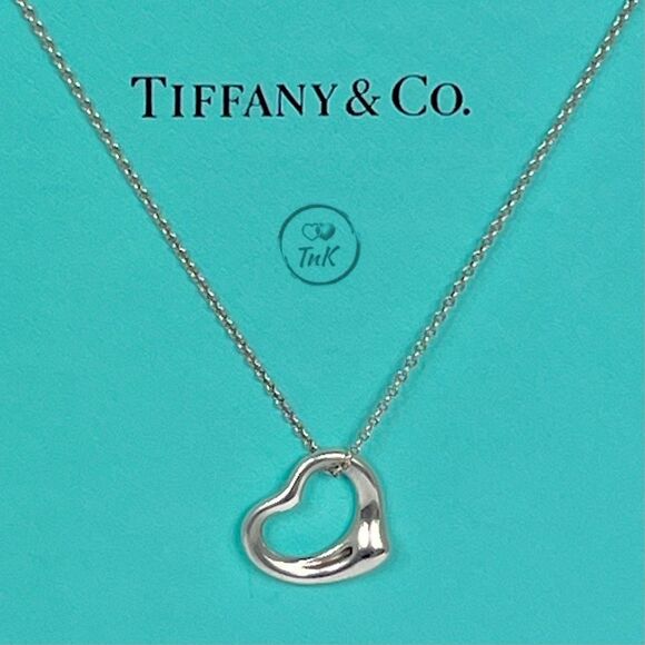 Tiffany & Co. Jewelry - Tiffany Elsa Peretti 16mm Open Heart Pendant Necklace - 16” Silver Chain